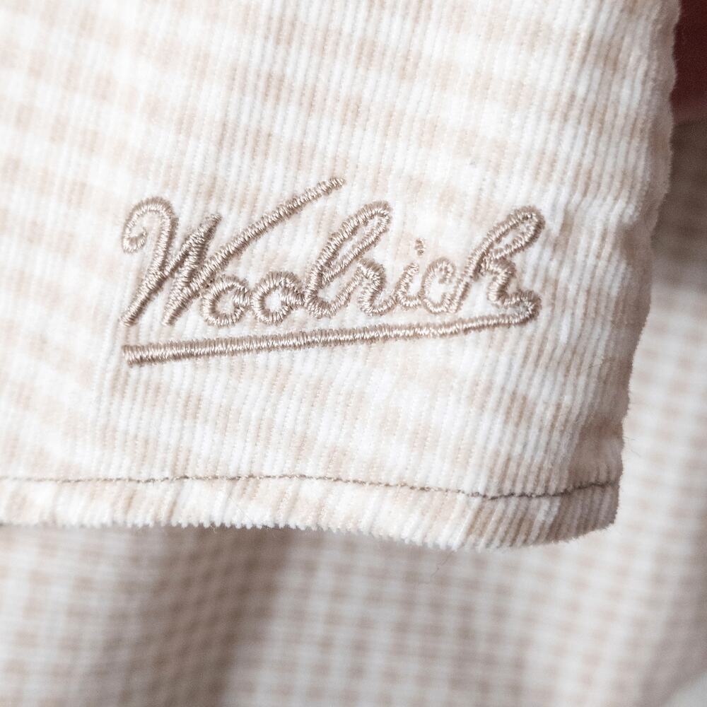 Woolrich Button Down Shirt Cotton Check British Tan Size L Minimalist Casual - Picture 8 of 12